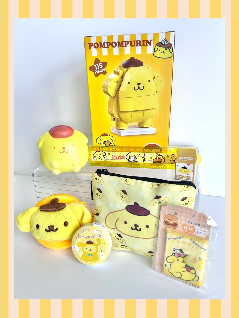 💛(POM356) Pompompurin Adorable 8-Piece Build-It Block Figure Bundle!
